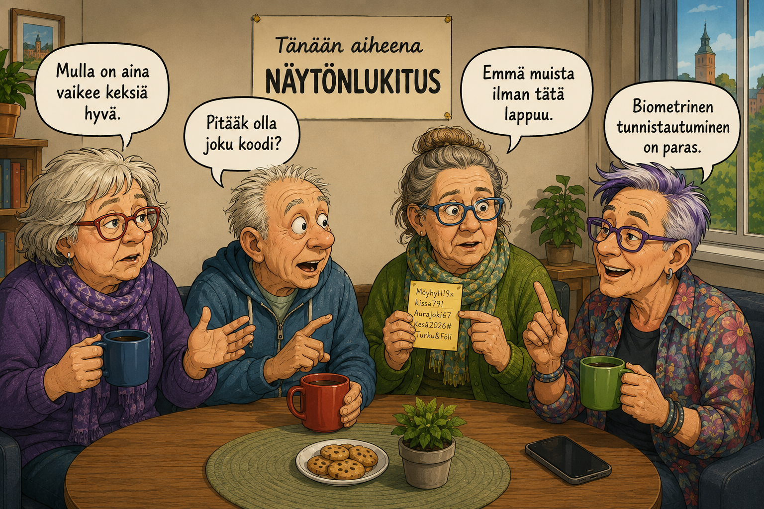 Digityypit kaffel – näytönlukitus